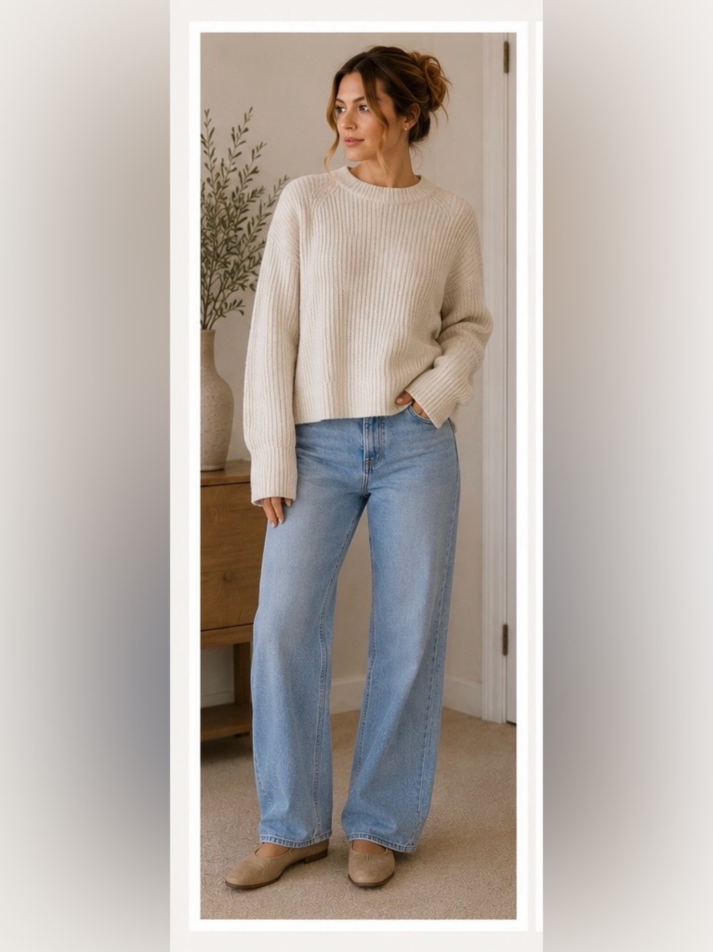 Quince 100% Thick Cashmere Ribbed Sweater White Ecru Size Small
